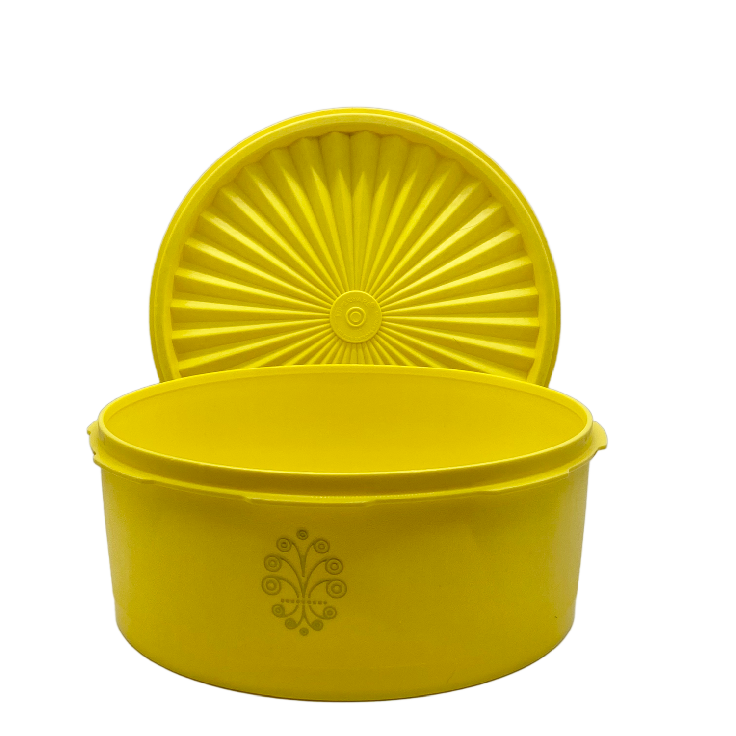 Vintage Tupperware Nesting Canisters with Servalier Lid and Starburst Design