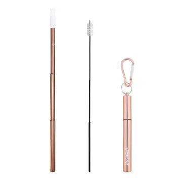 Telescoping Metal Straw Set