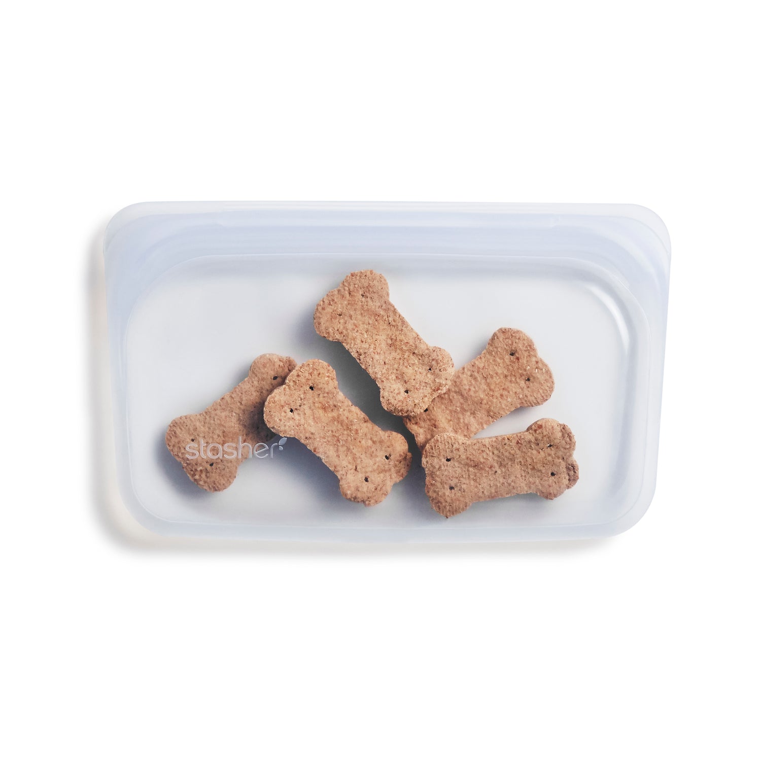 stasher snack clear with dog treats